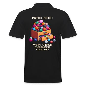 Wollvorrat erweitert | Häkeln Handarbeit Garn DIY - Männer Poloshirt - Schwarz - Hinten - Kai (181cm)