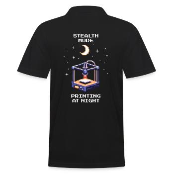 Mode furtif : impression de nuit | Lit d’impression 3D - Polo Homme - noir - Dos - Kai (181cm)