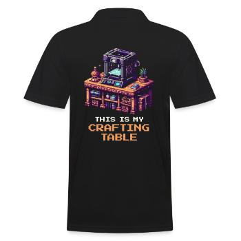 3D Printing Crafting Table | Print Bed Setup - Men's Polo Shirt - black - Back - Kai (181cm)