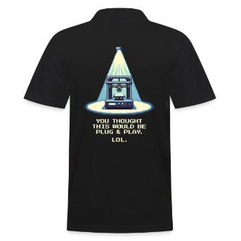 No Plug & Play | 3D Printing Calibration Setup - Men's Polo Shirt - black - Back - Kai (181cm)