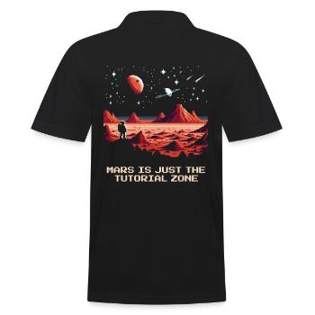Mars Tutorialzone | Planet Astronomy Space Travel - Men's Polo Shirt - black - Back - Kai (181cm)