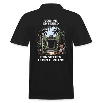 Forgotten Temple | Archaeology Ruins Excavation - Men's Polo Shirt - black - Back - Kai (181cm)