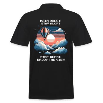 Ballonfahrt Himmel Abenteuer Luftfahrt Thermik - Männer Poloshirt - Schwarz - Hinten - Kai (181cm)