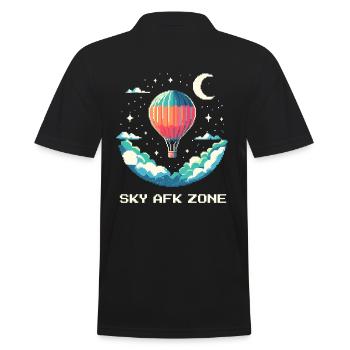 AFK im Himmel | Ballonfahrt Ruhe Thermik Luft Höhe - Männer Poloshirt - Schwarz - Hinten - Kai (181cm)
