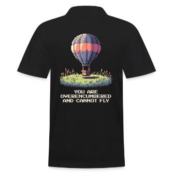 Überladen – kein Flug möglich | Ballon Thermik - Männer Poloshirt - Schwarz - Hinten - Kai (181cm)