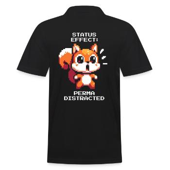 Ablenkungsstatus: Dauerhaft | ADHS Reizchaos - Männer Poloshirt - Schwarz - Hinten - Kai (181cm)