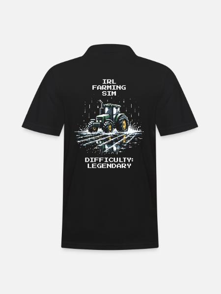 IRL Farming | Difficulty: Legendary - Men's Polo Shirt - black