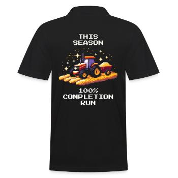 Season Run | 100% Harvest & Operational Goals - Men's Polo Shirt - black - Back - Kai (181cm)