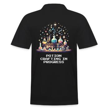 Healing potion in progress | Bartender during the mixing process - Men's Polo Shirt - black - Back - Kai (181cm)