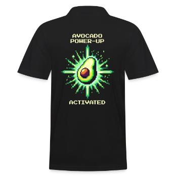 Power-Up: Avocado | Fruchtbuff für Gamer - Männer Poloshirt - Schwarz - Hinten - Kai (181cm)