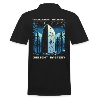 Onsight Mastery | Bouldering Pixel Art - Men's Polo Shirt - black - Back - Kai (181cm)