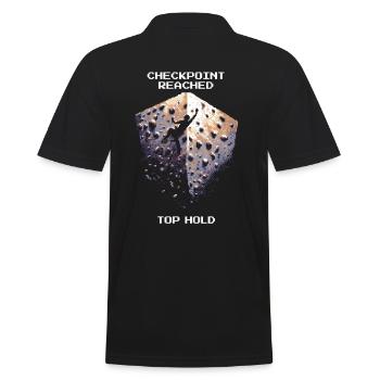 Checkpoint: Top | Bouldering Pixel Art - Men's Polo Shirt - black - Back - Kai (181cm)