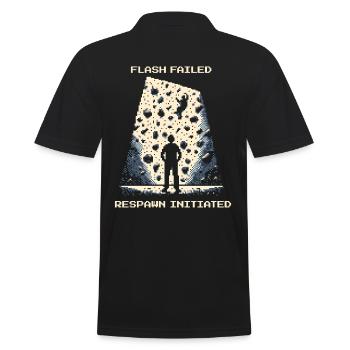 Flash Failed | Bouldering Pixel Art Crash Pad - Men's Polo Shirt - black - Back - Kai (181cm)