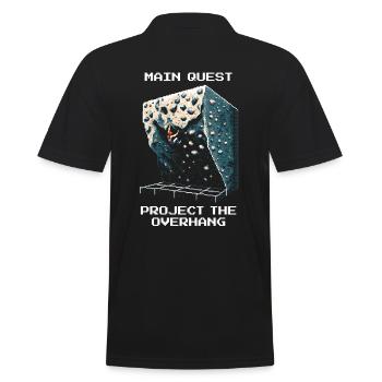 Project: Overhang | Bouldering Pixel Art - Men's Polo Shirt - black - Back - Kai (181cm)