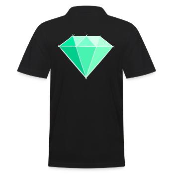 Edelsteine: Smaragt Zeichnung / Symbol. Juwel. - Männer Poloshirt - Schwarz - Hinten - Kai (181cm)