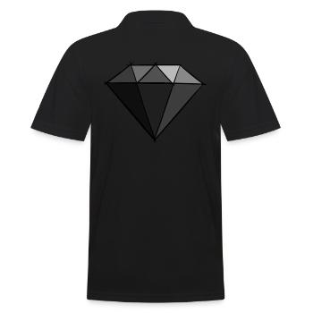 Edelsteine: Schwarzer Diamant Zeichnung / Symbol. - Männer Poloshirt - Schwarz - Hinten - Kai (181cm)
