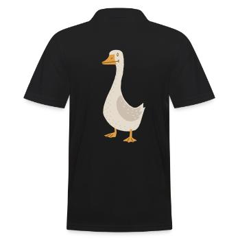 Gans (derpy) - Männer Poloshirt - Schwarz - Hinten - Kai (181cm)