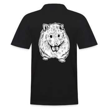 Hamster - Männer Poloshirt - Schwarz - Hinten - Kai (181cm)