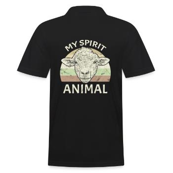Schaf Lamm Spirit Animal - Männer Poloshirt - Schwarz - Hinten - Kai (181cm)
