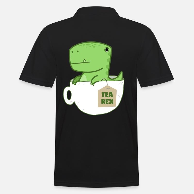 Tea Rex - Männer Poloshirt - Schwarz