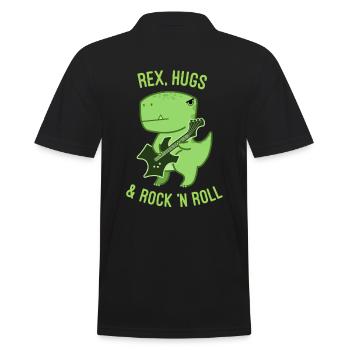 Rex, Hugs et Rock 'n Roll - Polo Homme - noir - Dos - Kai (181cm)