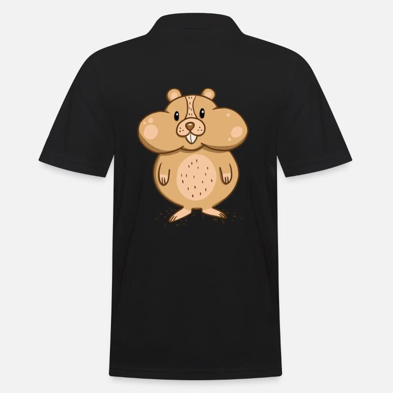 Hamster with thick cheeks - Men's Polo Shirt - black