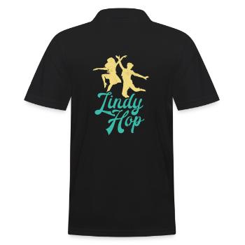 Lindy Hop Tanz - Männer Poloshirt - Schwarz - Hinten - Kai (181cm)