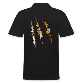 leopard - Men's Polo Shirt - black - Back - Kai (181cm)