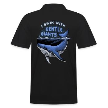Wal Schwimmen Tauchen Geschenk für Scuba Taucher - Männer Poloshirt - Schwarz - Hinten - Kai (181cm)