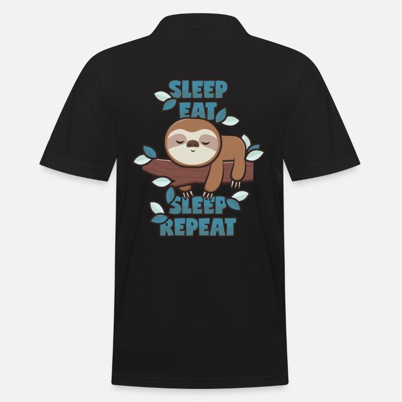 Sleep Eat Sleep Repeat - Männer Poloshirt - Schwarz