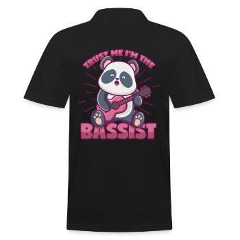 Panda bass saying for bass players and bass players - Men's Polo Shirt - black - Back - Kai (181cm)