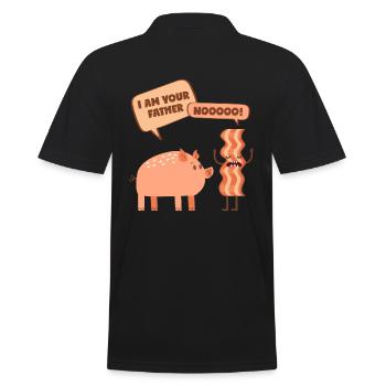 Schwein zum Bacon: Ich bin dein Vater! - Männer Poloshirt - Schwarz - Hinten - Kai (181cm)