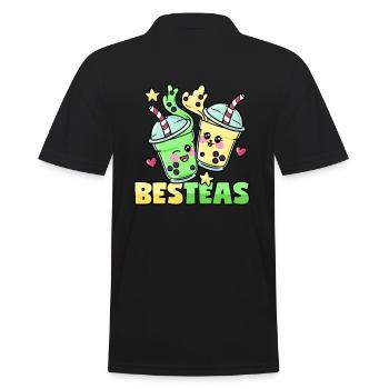 Bubble Tea Friendship Besties BesTeas - Men's Polo Shirt - black - Back - Kai (181cm)