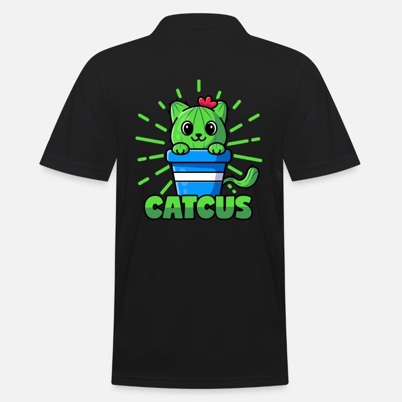 Cats Cactus Pun Catcus - Men's Polo Shirt - black