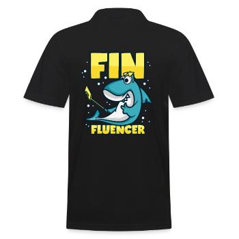 Influencer Hai Finfluencer - Men's Polo Shirt - black - Back - Kai (181cm)