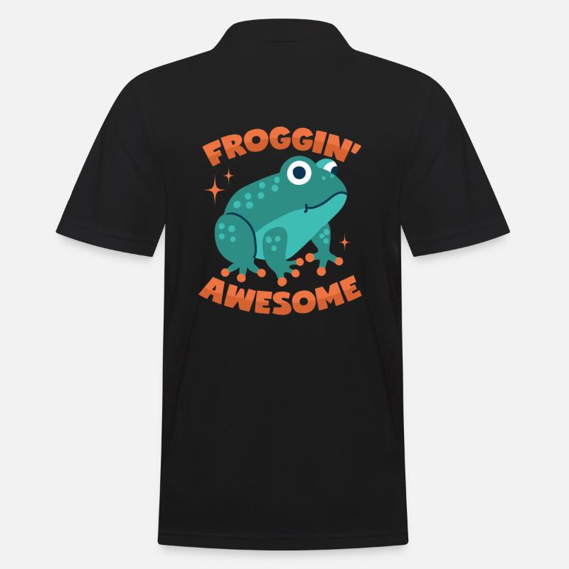 Frosch Wortwitz - Männer Poloshirt - Schwarz