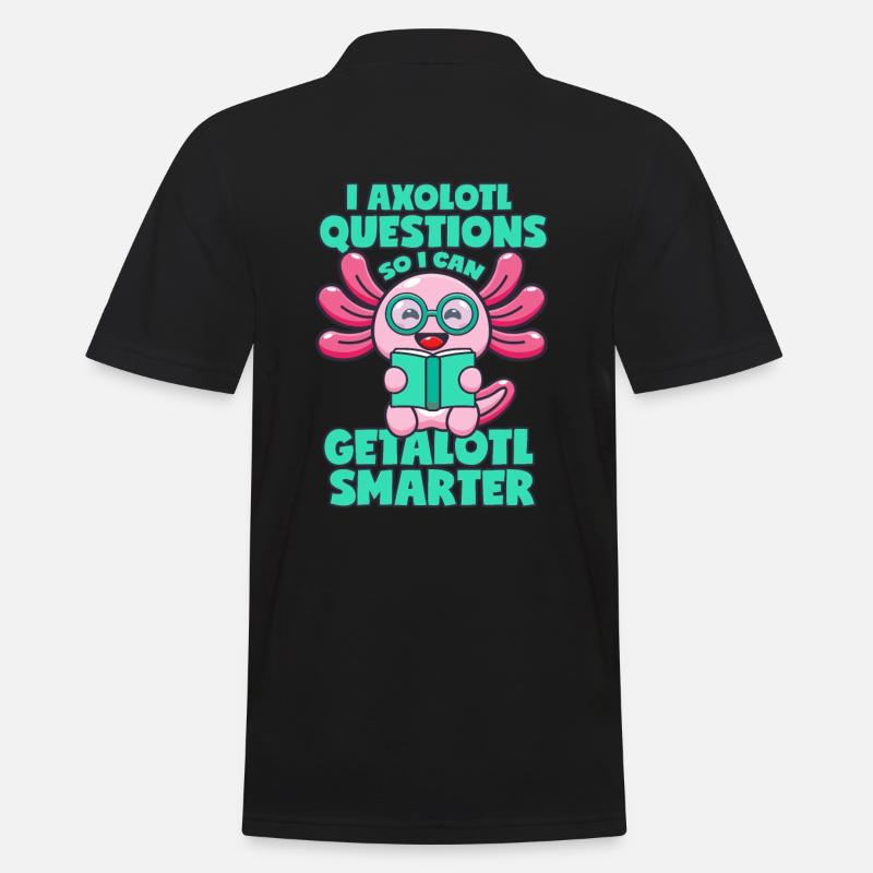 Kluger Axolotl - Männer Poloshirt - Schwarz
