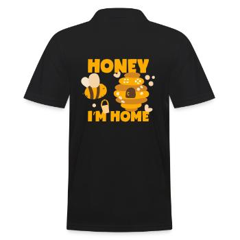 Honigbiene ist zu Hause - Männer Poloshirt - Schwarz - Hinten - Kai (181cm)