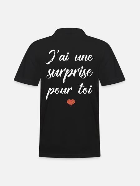 Cadeau jai une surprise pour toi anniversaire fete - Polo Homme - noir