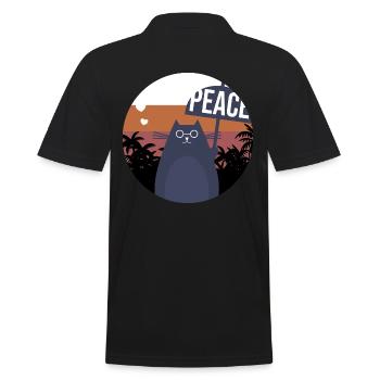 Chat Noir pour la Paix - Polo Homme - noir - Dos - Kai (181cm)