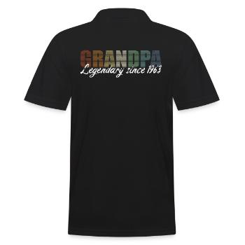 Opa - Legendär seit 1963 Retro - Männer Poloshirt - Schwarz - Hinten - Kai (181cm)