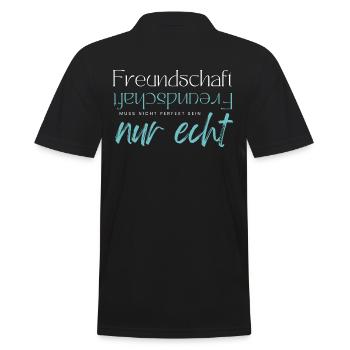 Beste Freunde FREUND Kumpel Kumpels - Männer Poloshirt - Schwarz - Hinten - Kai (181cm)