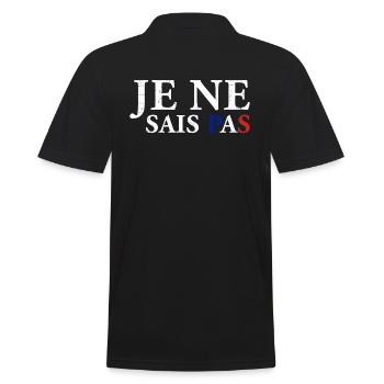 Ich weiss es nicht - Französisch Frankreich - Männer Poloshirt - Schwarz - Hinten - Kai (181cm)