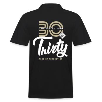 30 years thirty Birthday gift 30 years - Men's Polo Shirt - black - Back - Kai (181cm)