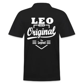 Cadeau Leo original personnalisé prénom leo - Polo Homme - noir - Dos - Kai (181cm)