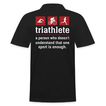 triathlete funny shirt for triathlete triathlon - Men's Polo Shirt - black - Back - Kai (181cm)