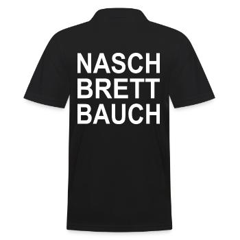 Lustige Sprüche Naschbrettbauch Geschenkidee - Männer Poloshirt - Schwarz - Hinten - Kai (181cm)
