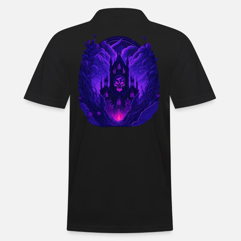 neon gothic architecture gothic castle - Men's Polo Shirt - black