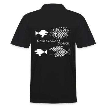 Strong Together - Teamwork - School of Fish Nature - Men's Polo Shirt - black - Back - Kai (181cm)