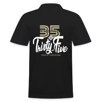 35 years thirty five Birthday gift 35 years - Men's Polo Shirt - black - Back - Kai (181cm)